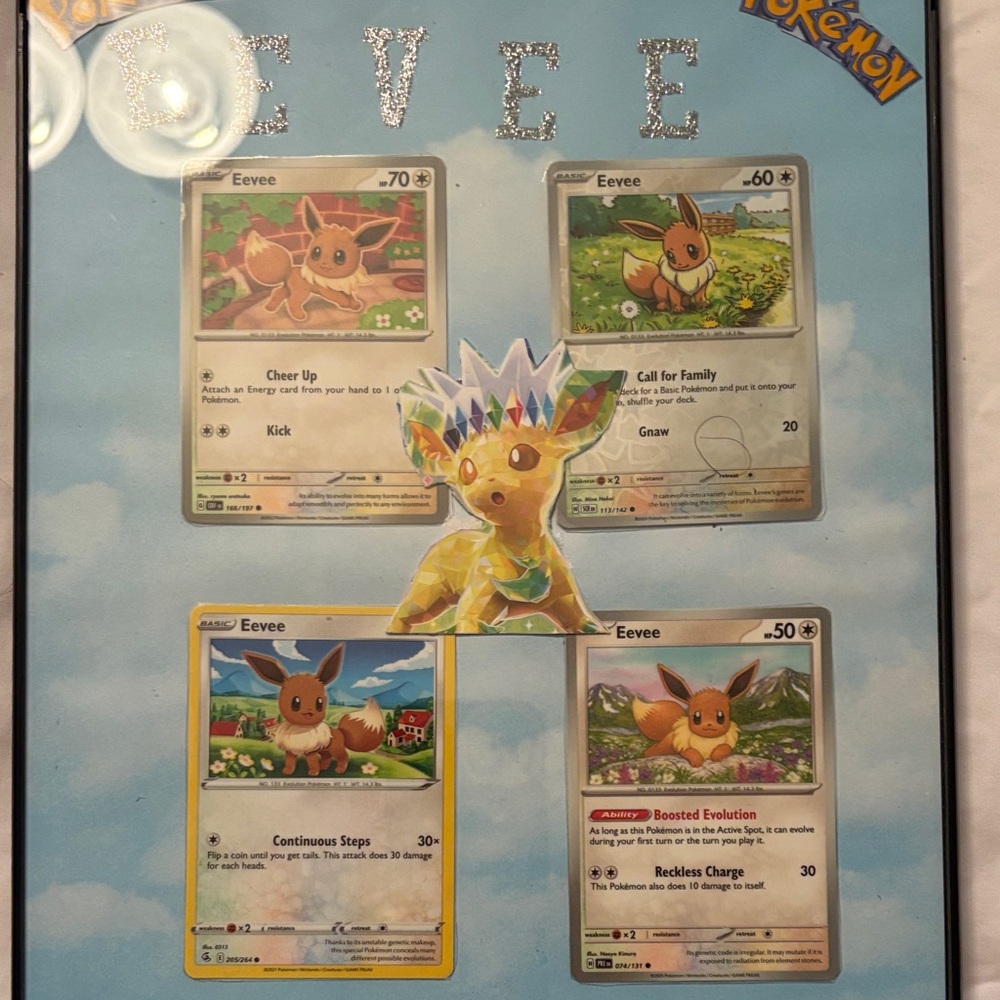 Unique Framed Eevee Pokémon Card Collection